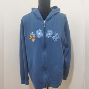 Disney 💙 Winnie The Pooh Blue Full Zip Hoodie Sweatshirt